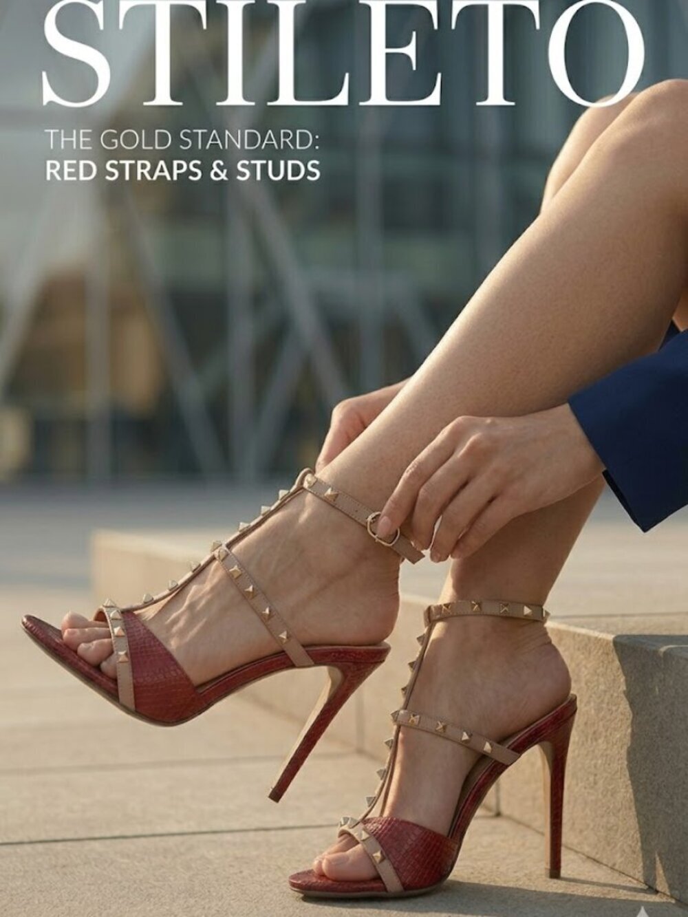 WILD DIVA / Lacey-28 / Red / Strappy / High Hee l/ Sandals With Gold Studded